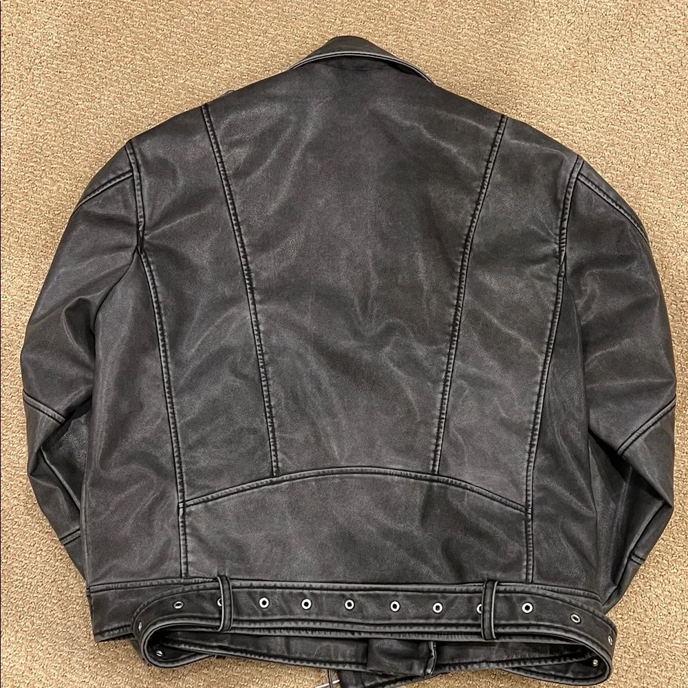 Pull&Bear Dark Gray Biker Jacket for Men - Picture 2 of 8